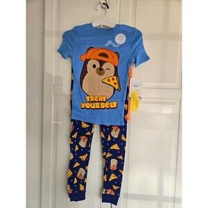 Squishmallows Hedgehog Pizza Pajama Set - 3 Piece - Boys size 8 - NEW